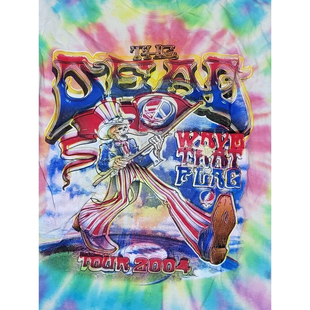 Grateful Dead 2004 Wave That Flag Tour Band Shirt Tie Dye Adult XL @GQ <>